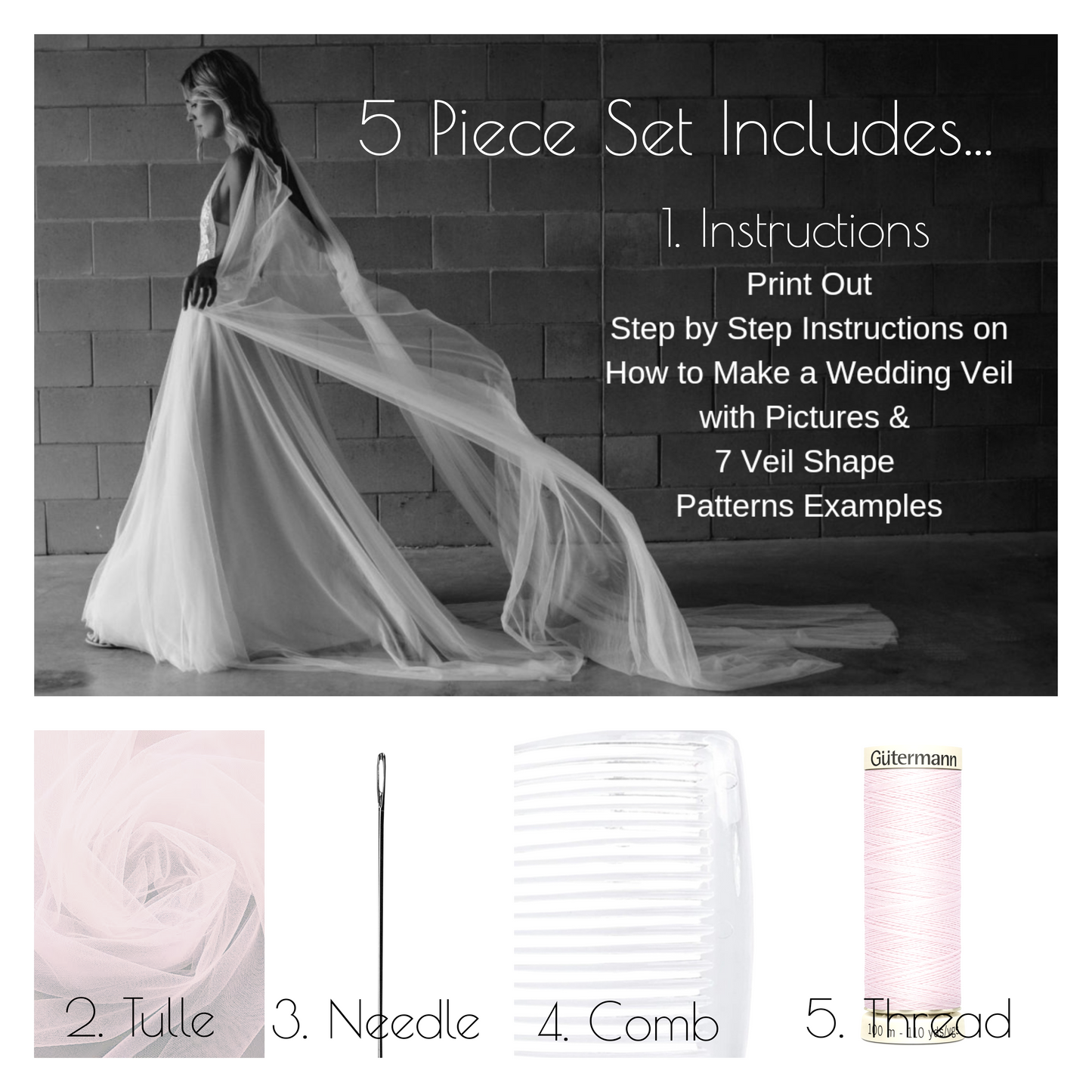 TLC Signature Wedding Veil Kits - Blush
