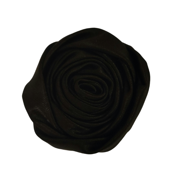 Satin Wrapped Rose 1.25" - Black - TLC