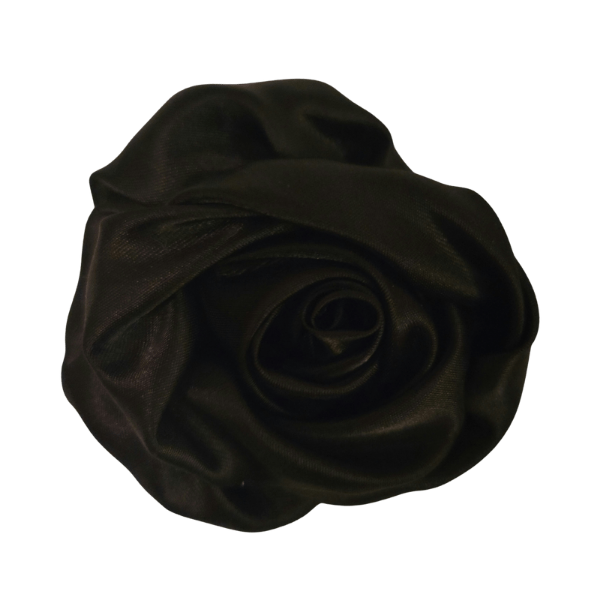 Satin Swirl Flower 3" - Black - TLC