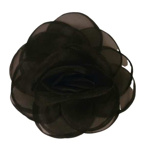 Organza Flower Pouff 3.5" - Black - TLC