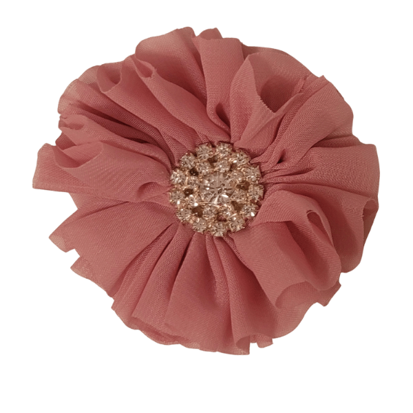 Jeweled Chiffon Flower 2" - Dusty Rose - TLC