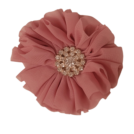 Jeweled Chiffon Flower 2" - Dusty Rose  - TLC