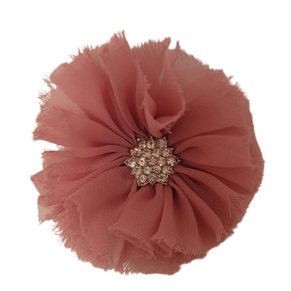 Star Jeweled Chiffon 1.5" - Dusty Rose - TLC