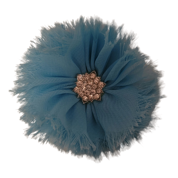 Star Jeweled Chiffon 1.5" - Turquoise - TLC