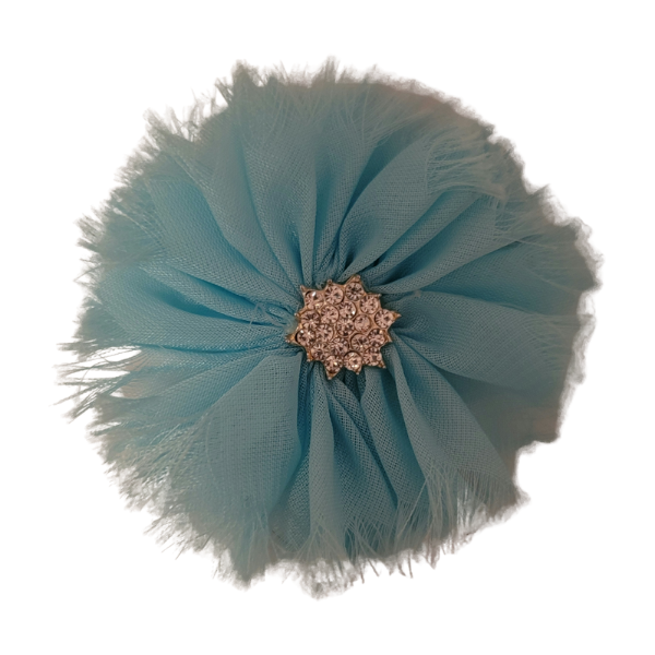 Star Jeweled Chiffon 1.5" - Baby Blue - TLC