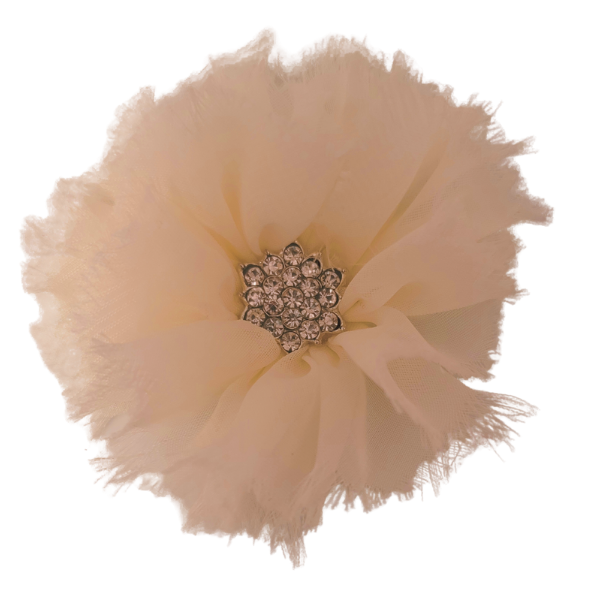 Star Jeweled Chiffon 1.5" - Ivory - TLC