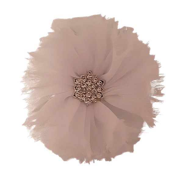 Star Jeweled Chiffon 1.5" - White - TLC