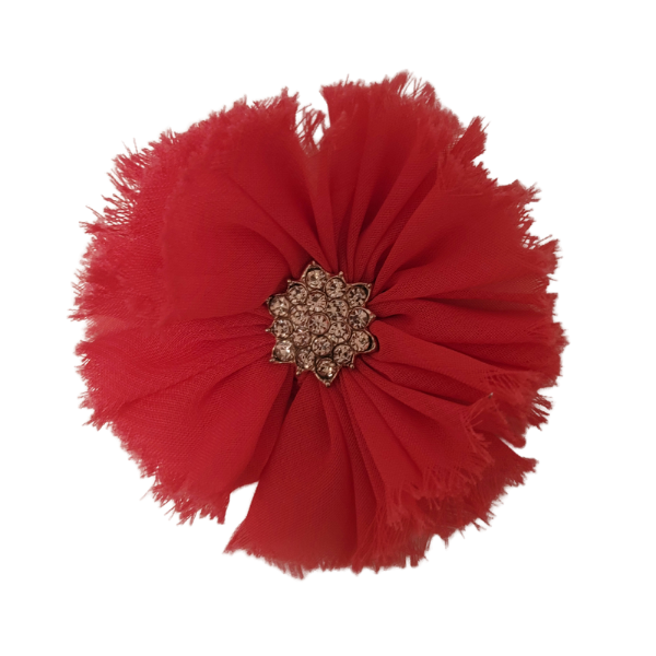 Star Jeweled Chiffon 1.5" - Hot Pink - TLC