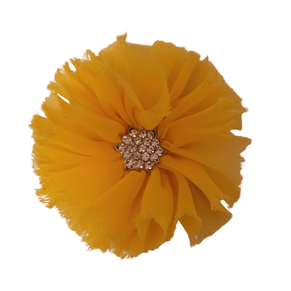 Star Jeweled Chiffon 1.5" - Yellow - TLC