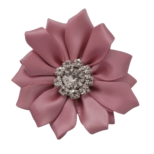 Rhinestone Satin Starburst 1.25" - Dusty Rose - TLC