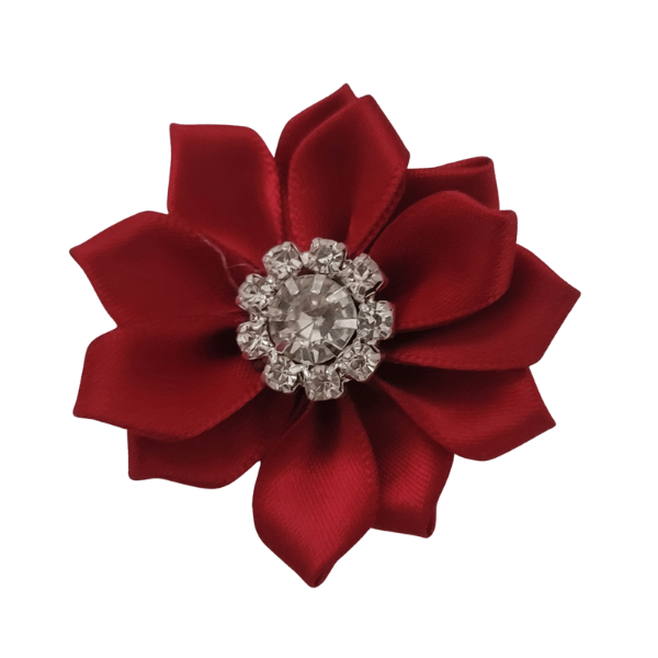 Rhinestone Satin Starburst 1.25" - Cranberry - TLC