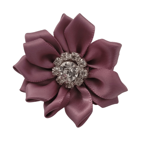 Rhinestone Satin Starburst 1.25" - Dusty Mauve - TLC