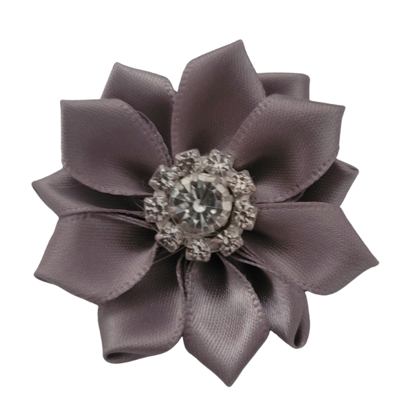 Rhinestone Satin Starburst 1.25" - Grey - TLC