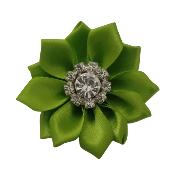 Rhinestone Satin Starburst 1.25" - Lime - TLC
