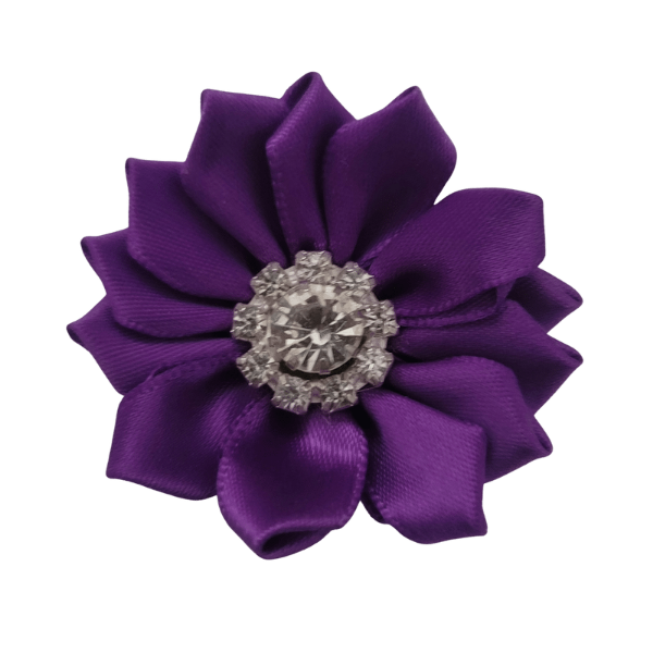 Rhinestone Satin Starburst 1.25" - Purple - TLC