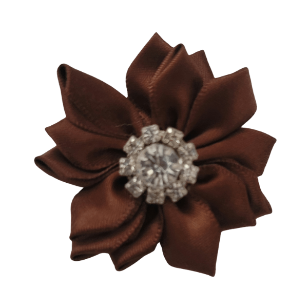 Rhinestone Satin Starburst 1.25" - Brown - TLC