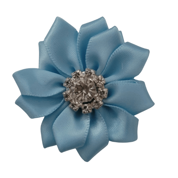 Rhinestone Satin Starburst 1.25" - Baby Blue - TLC