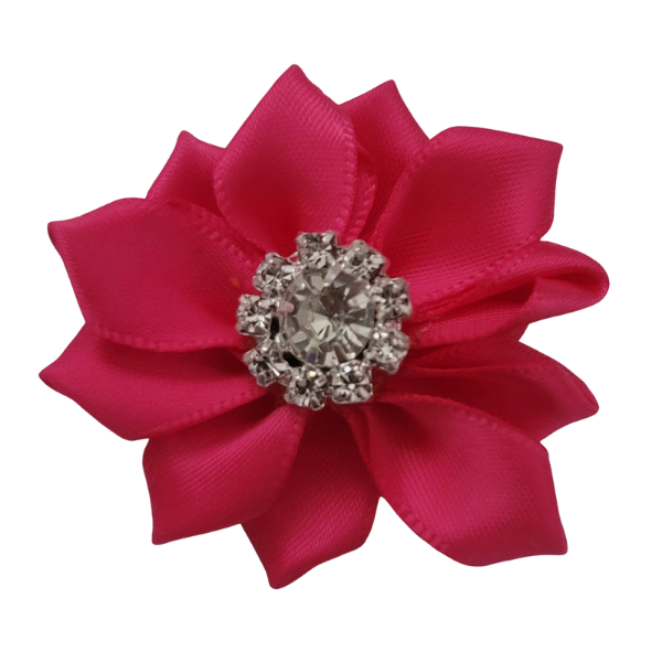 Rhinestone Satin Starburst 1.25" - Hot Pink - TLC