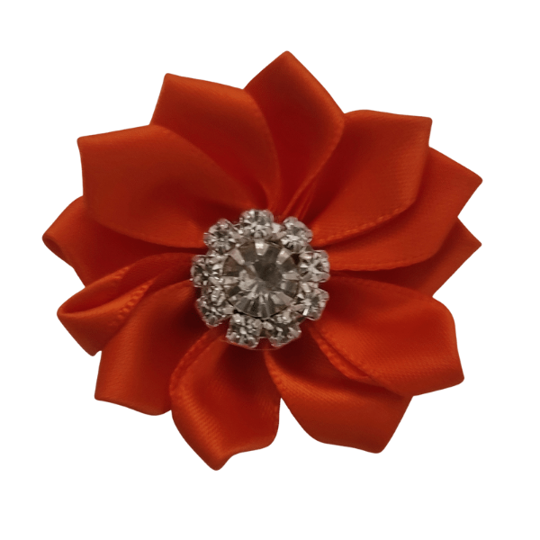 Rhinestone Satin Starburst 1.25" - Rust Orange - TLC