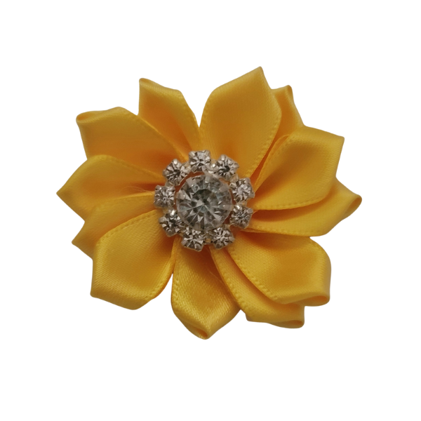 Rhinestone Satin Starburst 1.25" - Yellow - TLC