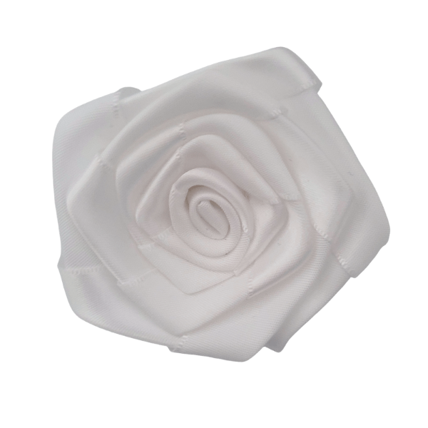Satin Rosette - White - TLC