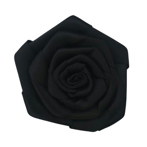 Satin Rosette - Black - TLC