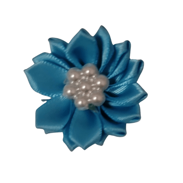 Pearled Satin Starburst 1.25" - Turquoise - TLC