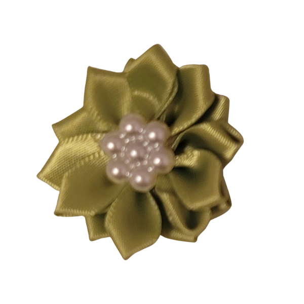 Pearled Satin Starburst 1.25" - Olive - TLC