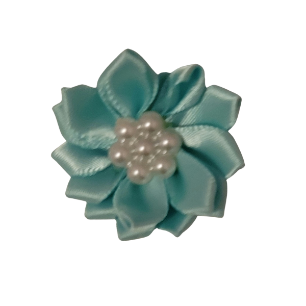 Pearled Satin Starburst 1.25" - Aqua - TLC