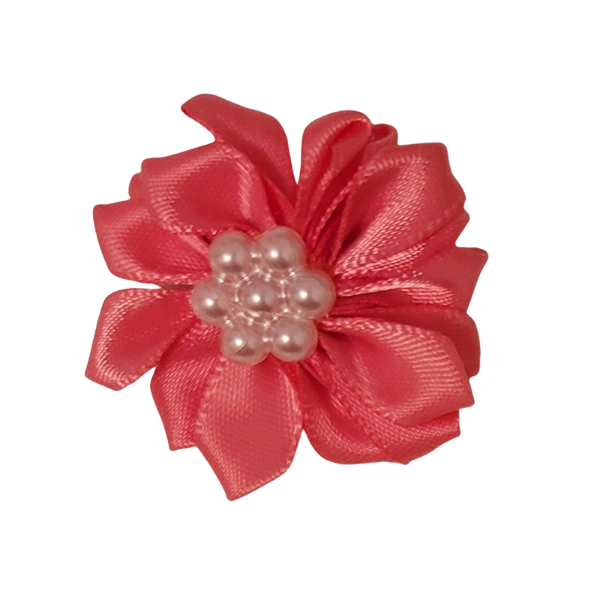 Pearled Satin Starburst 1.25" - Coral - TLC