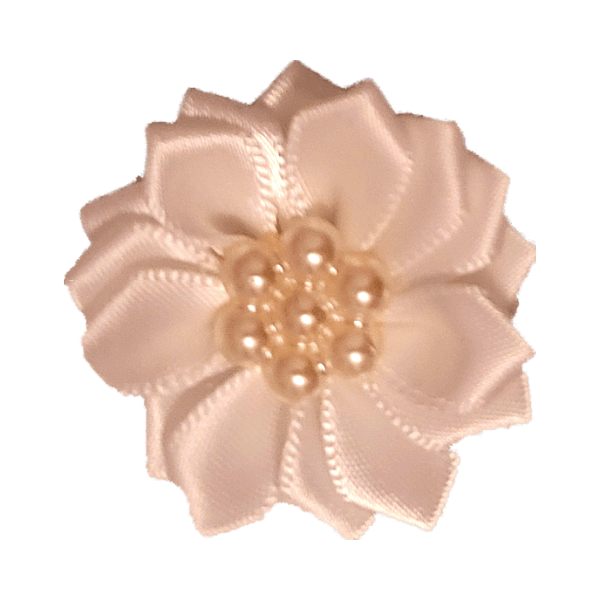 Pearled Satin Starburst 1.25" - White - TLC