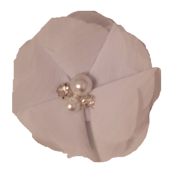 Jeweled Chiffon Pansy 1.5" - White - TLC