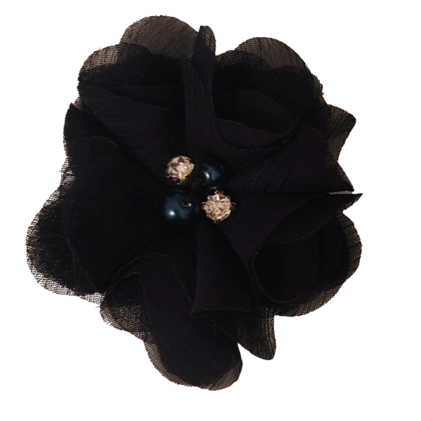 Jeweled Chiffon Pansy 1.5" - Navy Blue - TLC