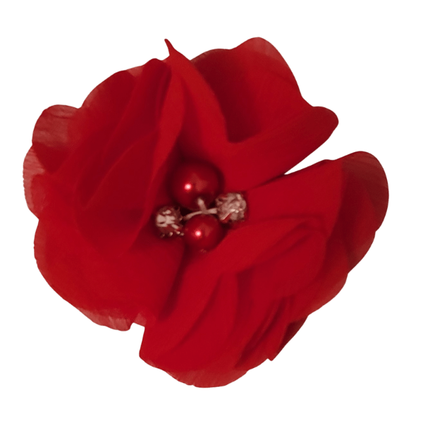 Jeweled Chiffon Pansy 1.5" - Red - TLC
