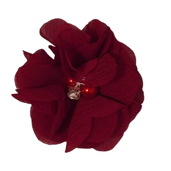 Jeweled Chiffon Pansy 1.5" - Cranberry - TLC