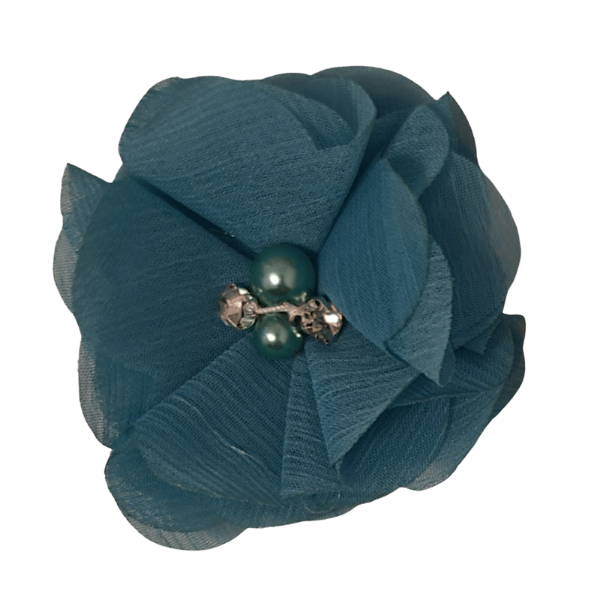 Jeweled Chiffon Pansy 1.5" - Tuquoise - TLC