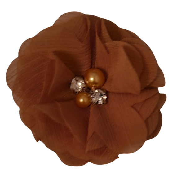 Jeweled Chiffon Pansy 1.5" - Caramel - TLC
