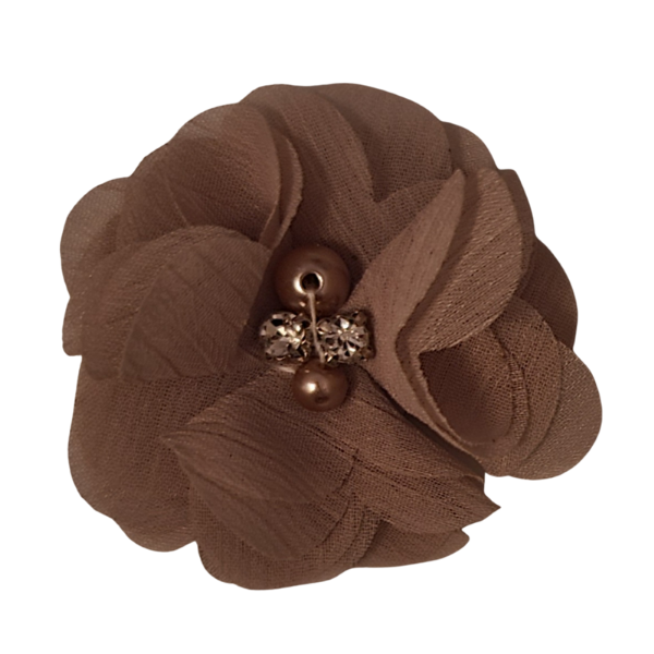 Jeweled Chiffon Pansy 1.5" - Greige - TLC