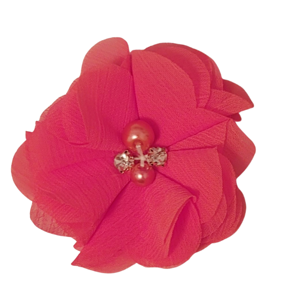 Jeweled Chiffon Pansy 1.5" - Hot Pink - TLC