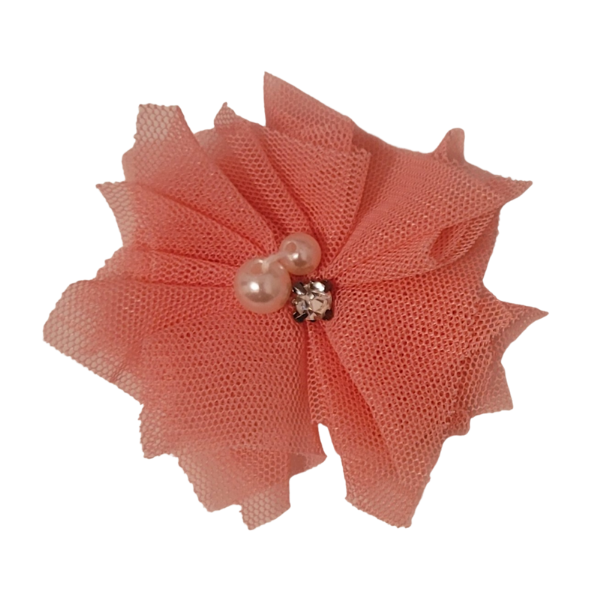 Jeweled Tulle 1.5" - Coral - TLC