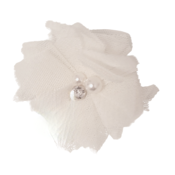 Jeweled Tulle 1.5" - White - TLC
