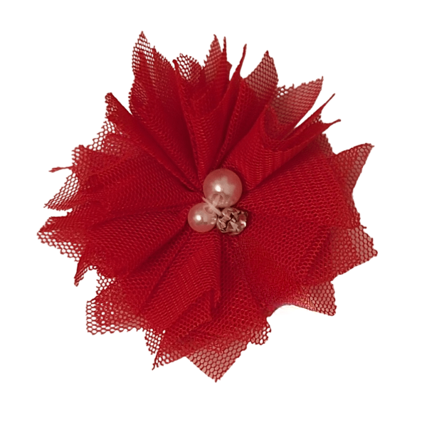 Jeweled Tulle 1.5" - Red - TLC