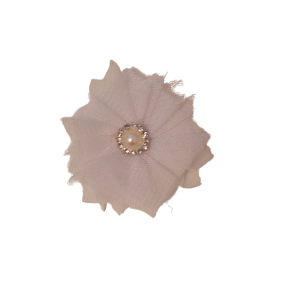 Pearled Jewel Tulle 1" - White - TLC