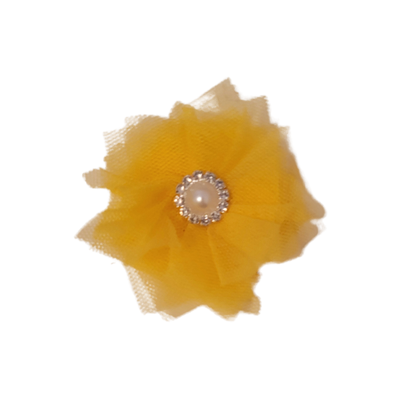 Pearled Jewel Tulle 1" - Yellow - TLC