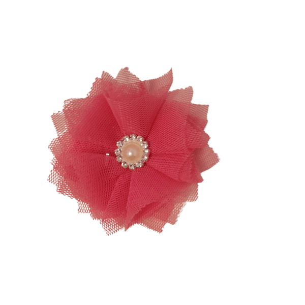 Pearled Jewel Tulle 1" - Coral - TLC