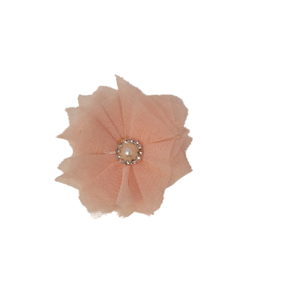 Pearled Jewel Tulle 1" - Peach - TLC