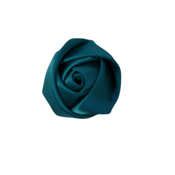Satin Rose Bud 1" - Teal - TLC