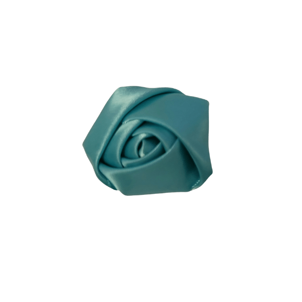 Satin Rose Bud 1" - Aqua - TLC