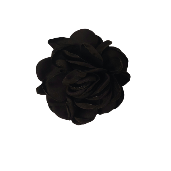 Singed Flower Pouff 2" - Black - TLC