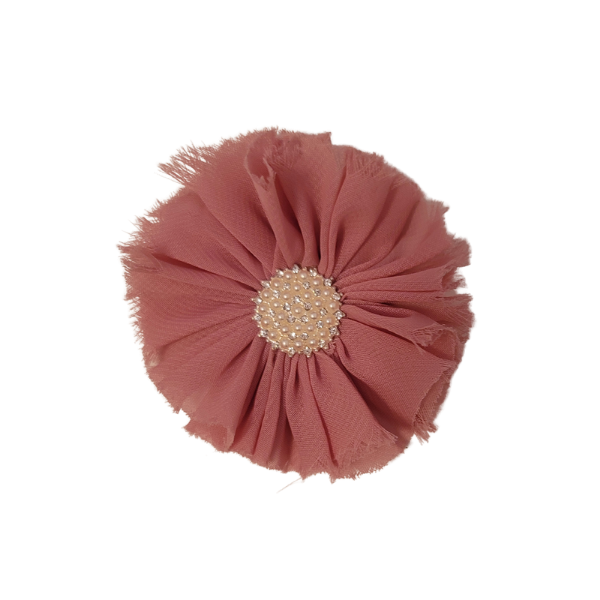 Pearly Chiffon Flower 1.5" - Dusty Rose - TLC